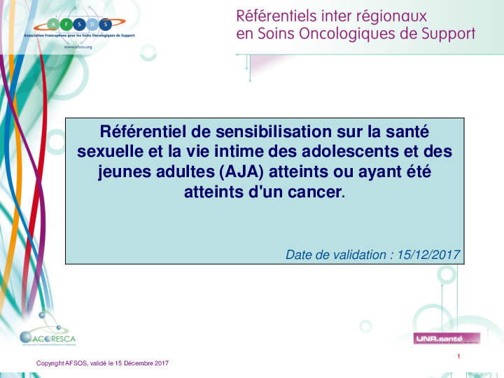 Référentiel De Sensibilisation Sur La Santé Sexuelle Et La Vie Intime